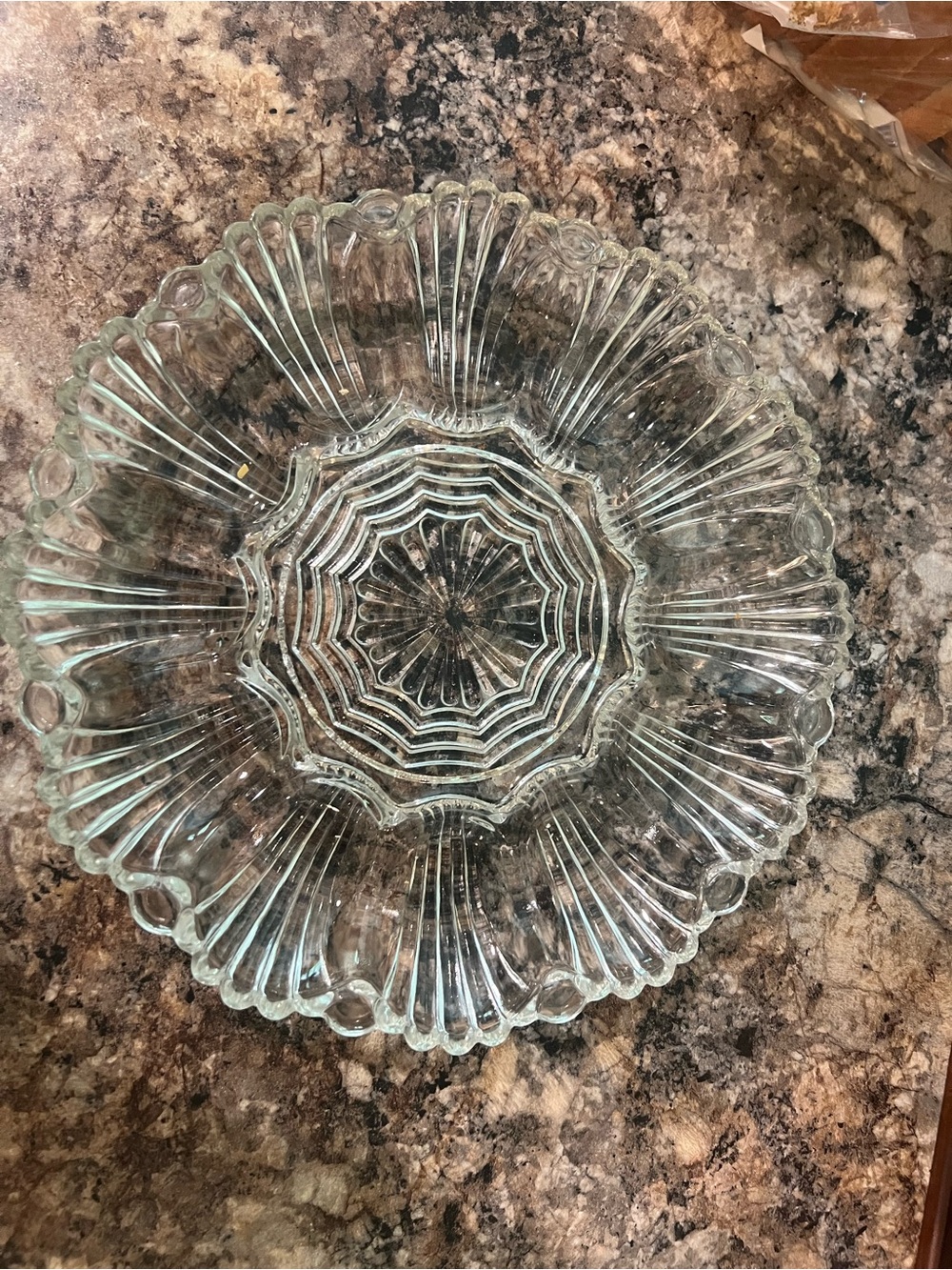 Anchor Hocking Clear Scalloped Glass Deviled